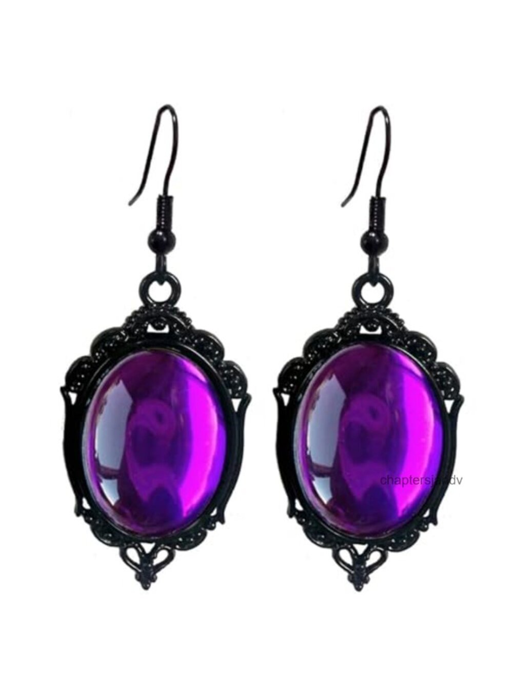Gothic Witch Cameo Earrings Crystal Glass Dangle Drop Halloween Costume Jewelry